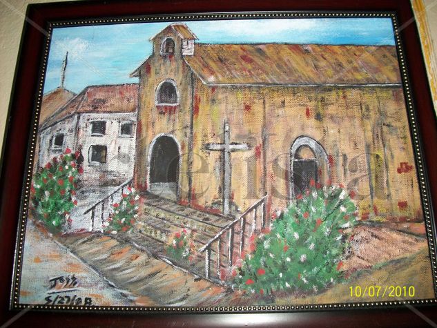 Iglesia Vieja Acrylic Canvas Landscaping