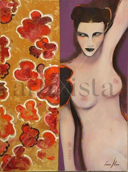 LES FLEURS Oil Canvas Figure Painting