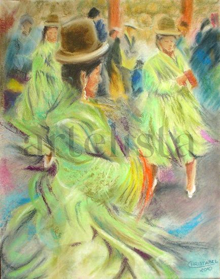 Bailarinas Pastel Card Figure Painting