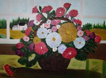 Canasta de Flores - Copia Oil Panel