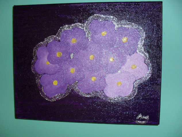 VIOLETAS Oil Canvas Floral Painting