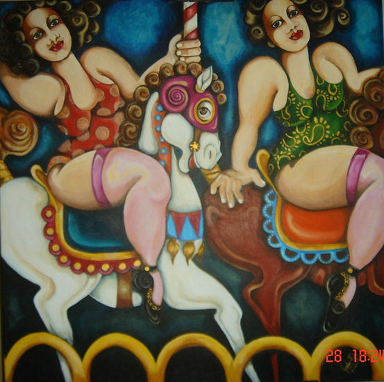 La Feria Acrylic Canvas Figure Painting