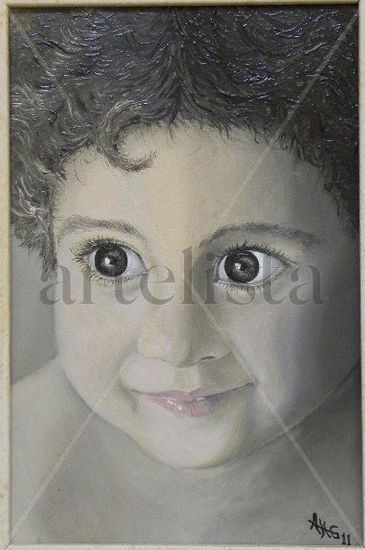 “Affacciandosi alla luce” Oil Canvas Portrait