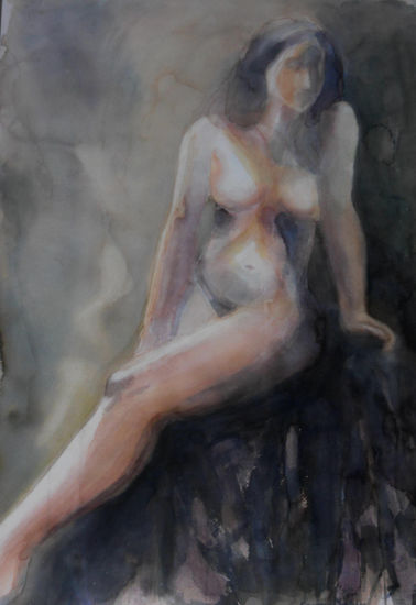 soledad oculta Watercolour Paper Nude Paintings