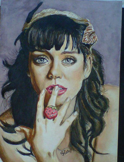 katy perry Watercolour Paper Portrait