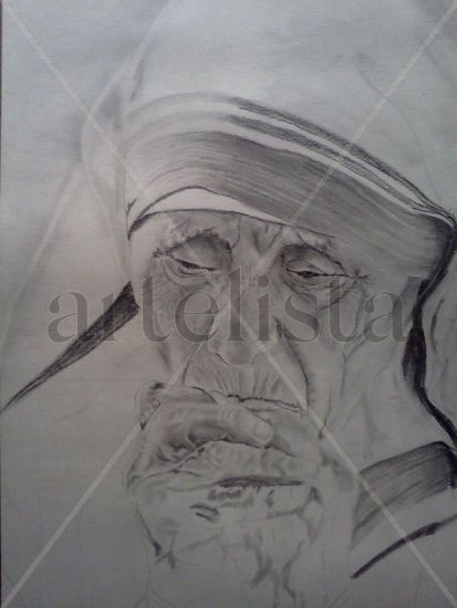 Mother Teresa of Calcutta Charcoal