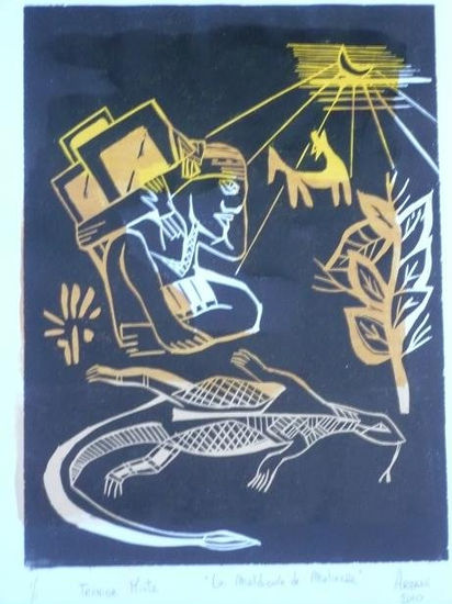 "espejos" (la maldicion de Malinche) Woodcut