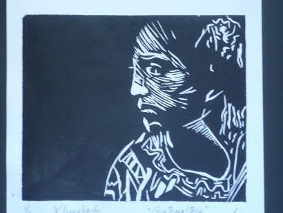 "Mujer de Puno" Woodcut