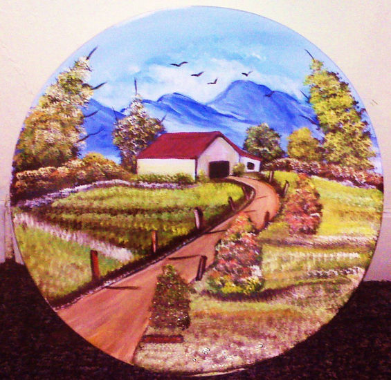 Plato decorativo # 5 Óleo Otros Paisaje