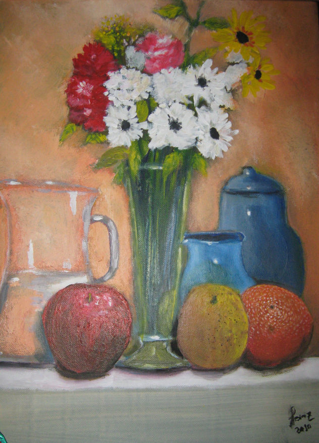 bodegon con flores