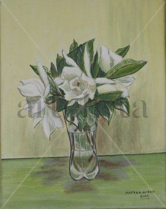 Jazmines Acrylic Canvas Floral Painting