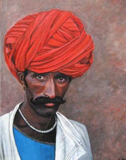 EL GRAN TURBANTE ROJO Acrylic Others Figure Painting