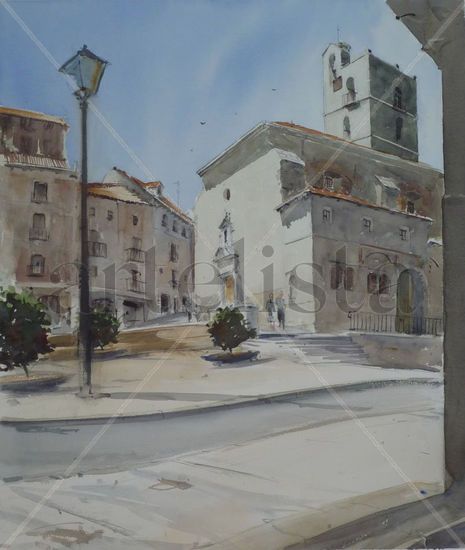 La Plaza, Cuellar Watercolour Paper Landscaping