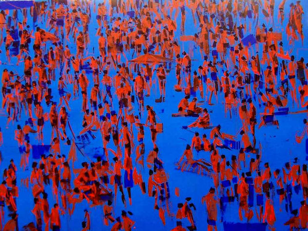 La Puntica, azul y naranja