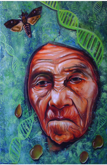 LOS DELIRIOS TRANSGENICOS DE LA PACHAMAMA (MADRETIERRA) Oil Canvas Portrait