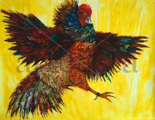 el gallo Óleo Lienzo Animales