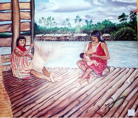 Indigenas Waraos Oil Canvas