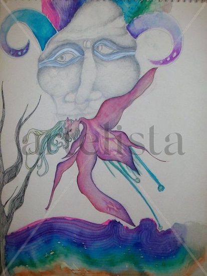 un duende del bosque Mixed Media