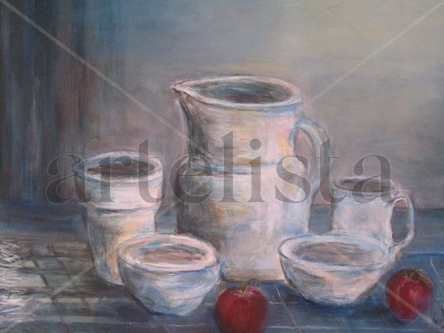 Bodegón azul Acrylic Canvas Still Life Paintings