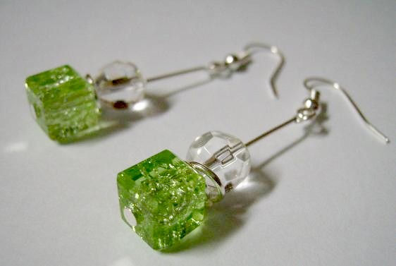 ARETES CON MURANO CRAQUELADO Bisutería Joyería y Bisutería