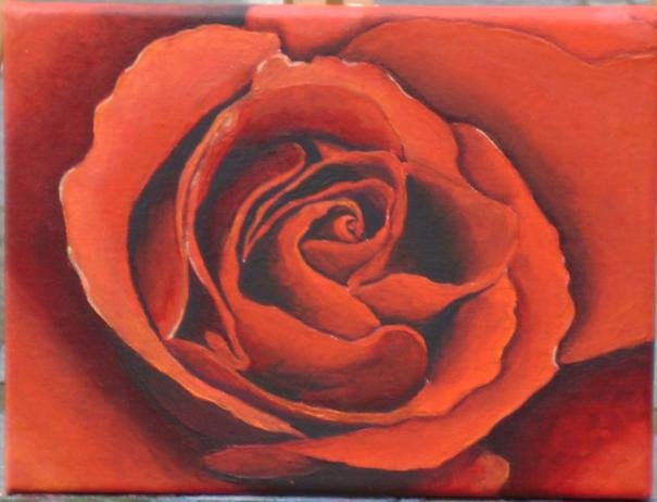 Rosa. Acrylic Canvas Floral Painting