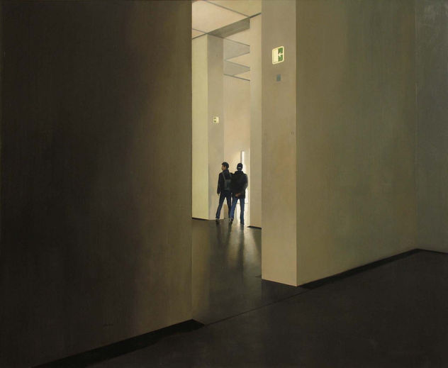 Interior con japoneses - Acrílico / Tabla - 195 X 160