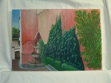 callejón del agua-Sevilla Oil Canvas Landscaping