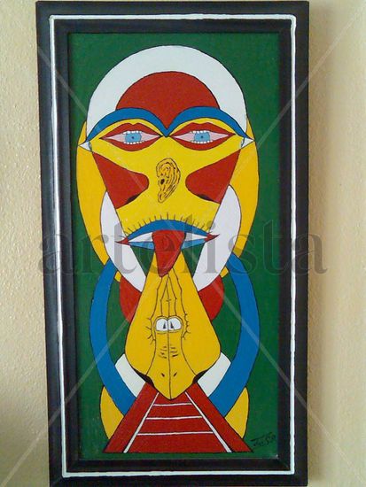 Icono de los cinco sentidos Acrylic Panel Figure Painting