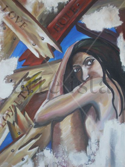 Atribulada Acrylic Canvas Nude Paintings