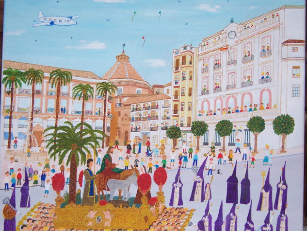 Semana santa de Malaga (La Pollinica) Oil Canvas Landscaping