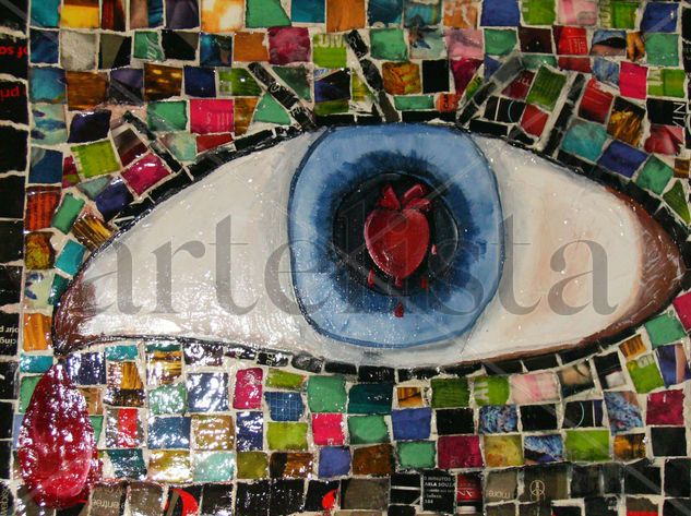 Ojo y mosaico Lienzo Figura