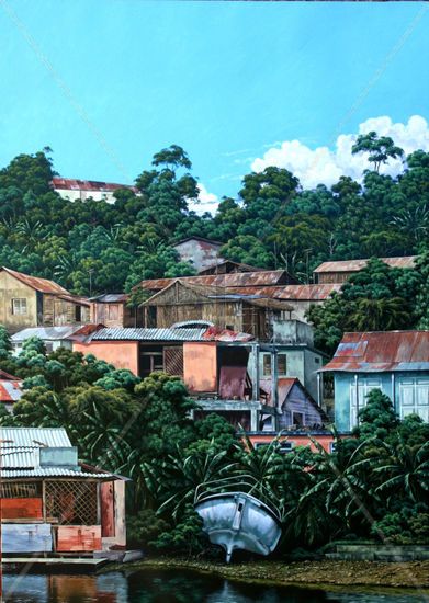 Barrio marino Oil Canvas Landscaping