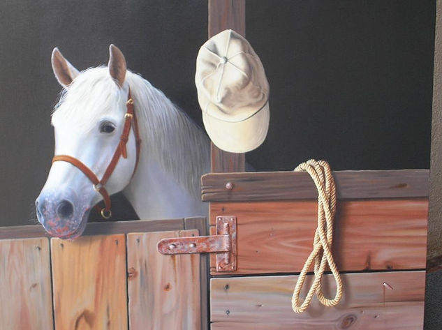 caballo con gorro Óleo Lienzo