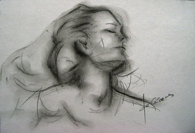 boceto 11-005 rostro femenino Charcoal