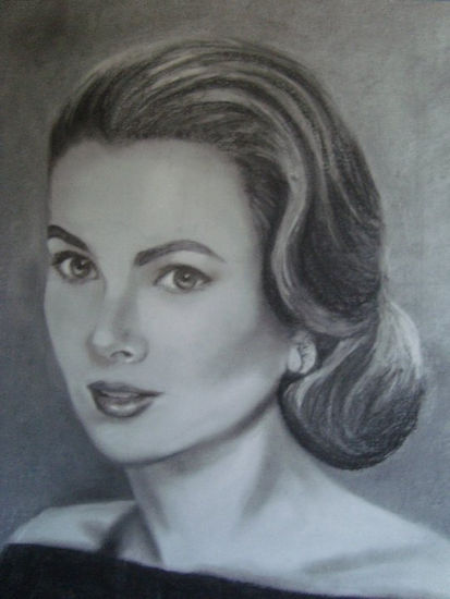 Retrato de Grace Kelly Pastel Papel Retrato