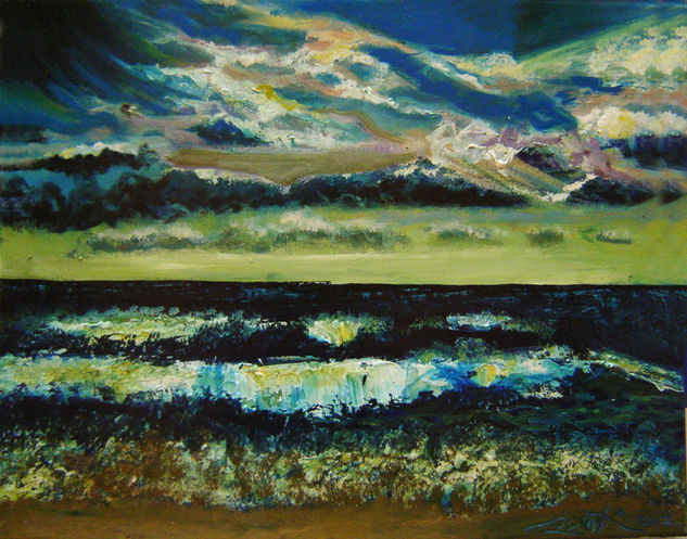 Mar de Bara 1 Mixed media Canvas Marine Painting