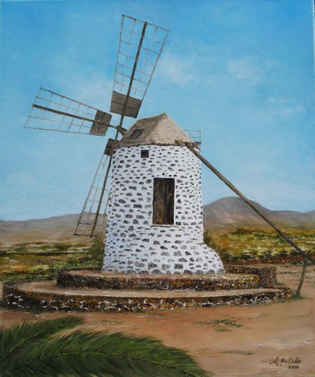 Molino de Lajares Oil Canvas Landscaping