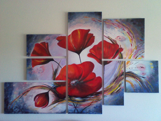 ENCARGO DE CARLOS ALEMAN ALVAREZ Acrylic Canvas Floral Painting