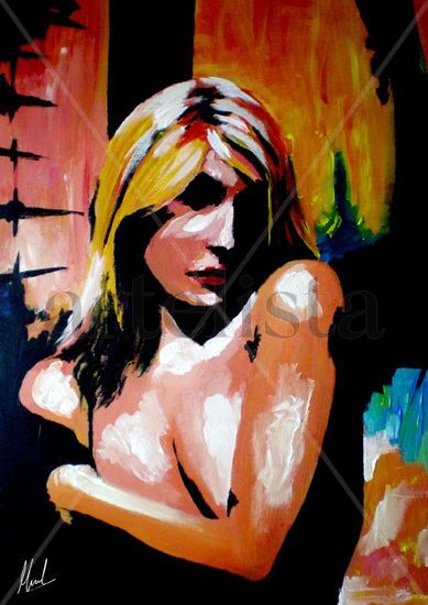 Sweet Temptation Acrylic Panel Figure Painting