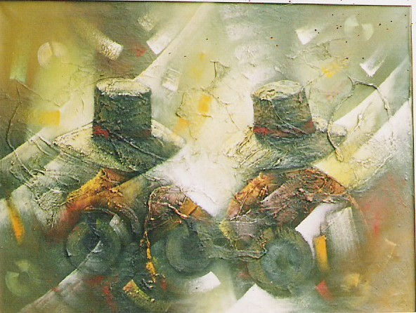 sombrero Oil Canvas Figure Painting