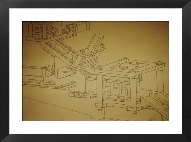 Croquis de maquina-2- Tinta Cartulina Otros