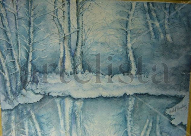 BOSQUE  AZUL. Watercolour Paper Landscaping