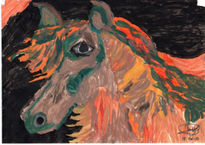 Cabeza caballo roja