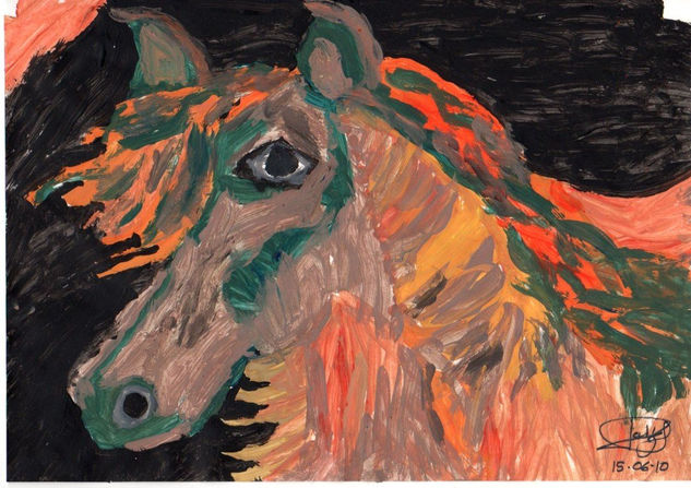 Cabeza caballo roja 