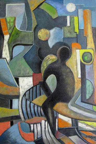 Figura 3 Oil Textile Figure Painting