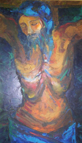 Cristo Oil Textile Portrait