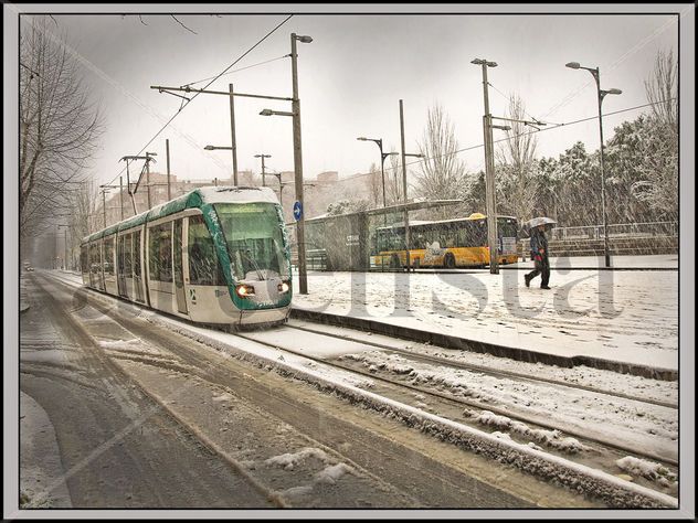 avenida con nieve