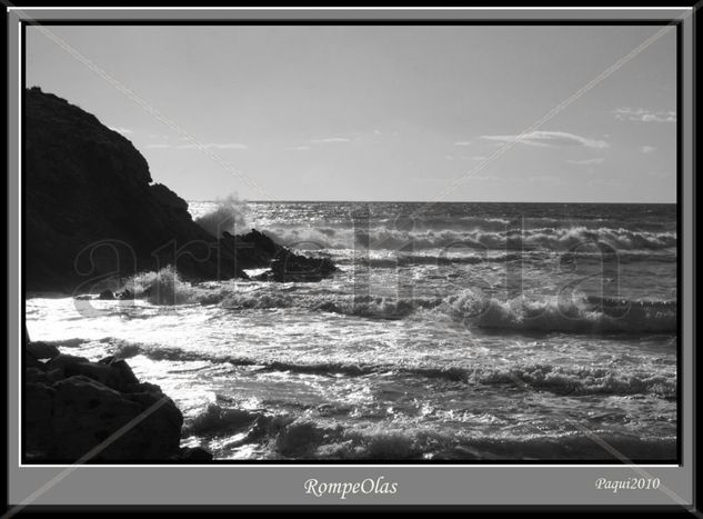 Rompeolas Naturaleza Blanco y Negro (Digital)