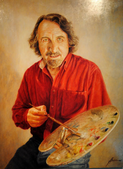 Retrato de Cagigal Oil Panel Portrait