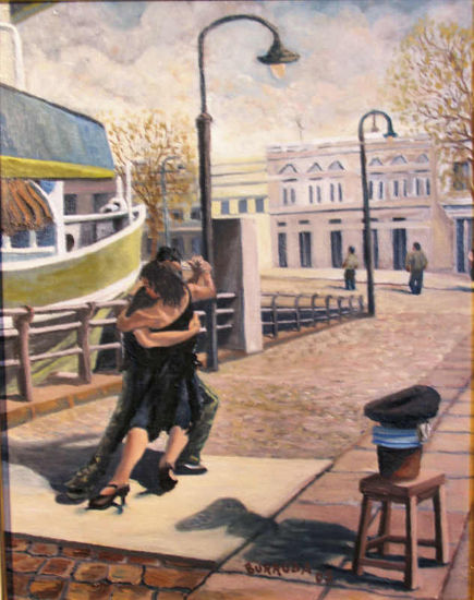 tango en la boca Óleo Lienzo